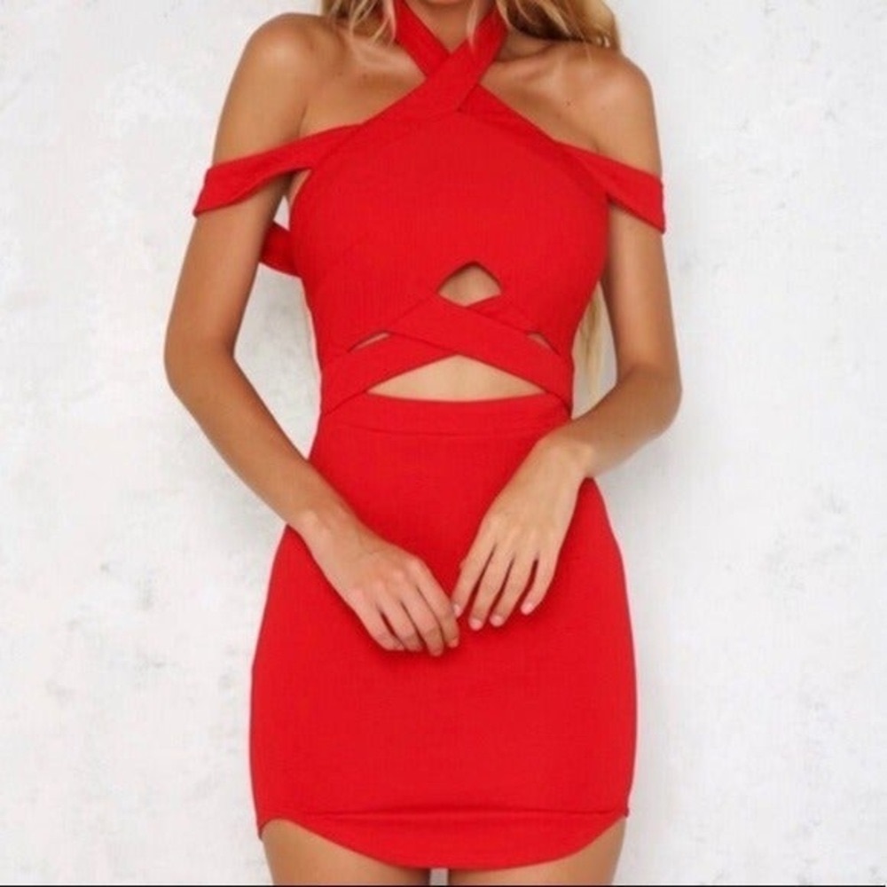 Red Hello Molly Cutout Dress